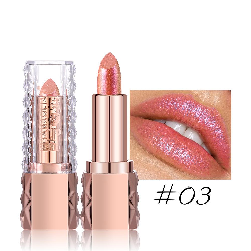 Fine Glitter Lipstick, Quicksand Gold Lipstick, Moisturizing Silky Mermaid Girl Pink, Long-lasting Waterproof, Grapefruit Orange