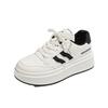 Black and white contrasting color platform white shoes women's 2025 autumn new ins lightweight and breathable student versatile height-increasing bo