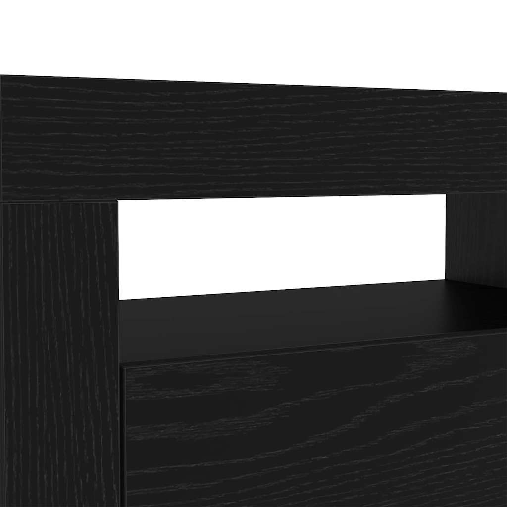 TV Cabinet Set of 2 Black Oak Effect 180 x 35 x 40 cm