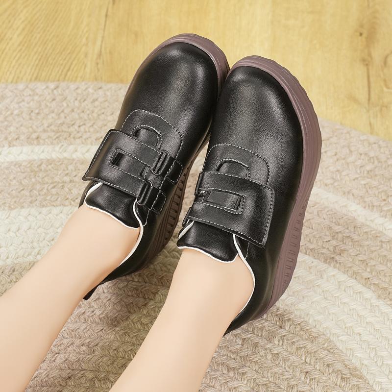 Women Loafers Platform Chunky Lady Summer Casual Black Office Lady Thick Sole Height Increase Shake Shoes
