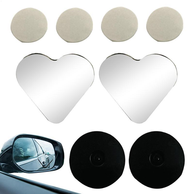 1 Set Cute Heart Shape Rearview Mirror Car Blind Spots Side View Mirror Auxiliary Auto Accessories For Suvs