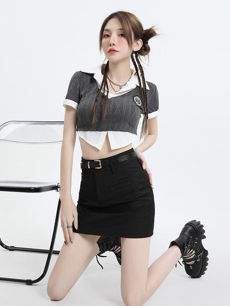 Dámský oblek Minisukně Summer Basic Slim Vysoký pas Sukně Šortky Kancelář Lady All-match Černá Elegantní Vintage