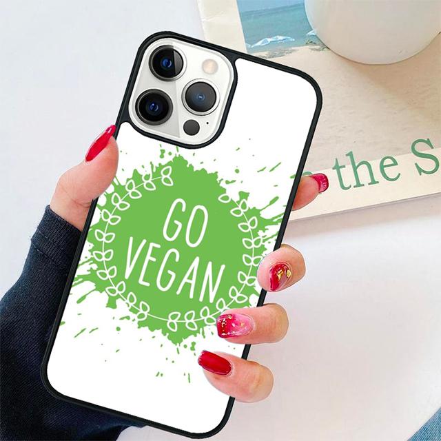 Vegan Pattern Coque Shell For iPhone 17 Air 15 16 14 13 12 Pro Max 11 Pro Max Plus Phone Case Cover