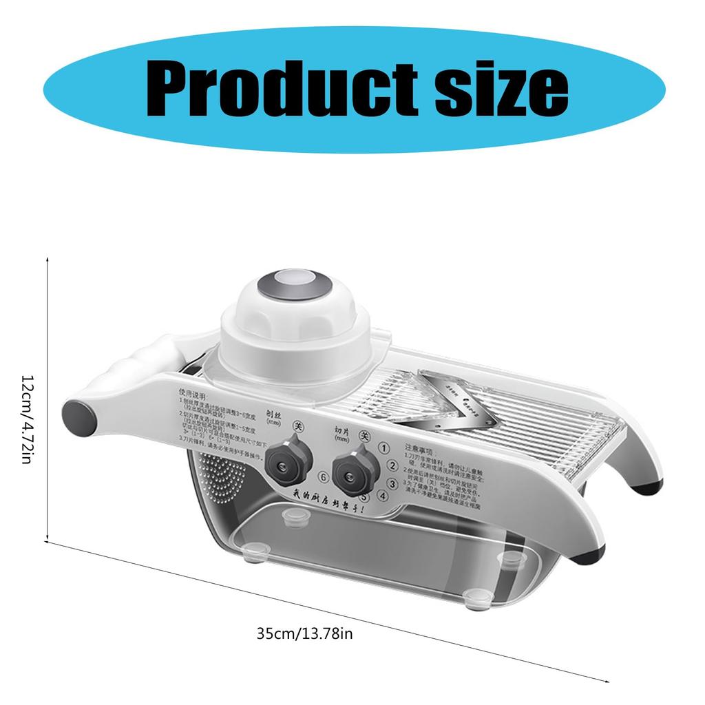 Multifunctional Lemon Slicer,Manual Fruit Potato Choppers with Adjustable Thickness and Storage Box