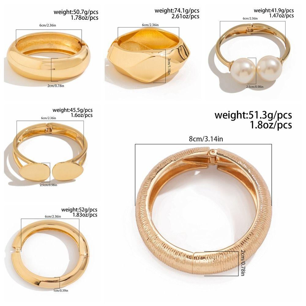 Stackable Wide Bangles Irregular Arm Cuff Bracelets Trendy Chunky Gold Bangle Bracelets  For Women