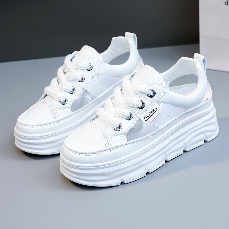 W new hollow sandals heighten in summer breathable thick-soled casual shoes 34