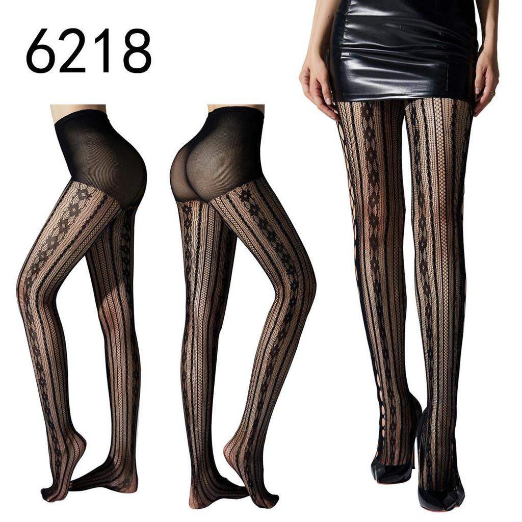 "Gothic Spider Web Jacquard Stockings - Halloween Style"