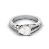 925er Sterlingsilber 2,00 Karat Birnenform Natürliche Perle Geteilte Ringschiene Hochzeitsring für Damen