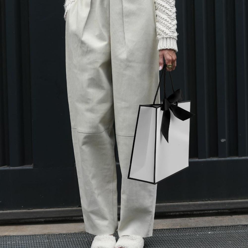 10pcs Ribbon Bow Gift Bags with Twine Handles Paper Bags with Black Ribbon Shopping Bags for Birthday Wedding Christmas Housewarming  Anniversary