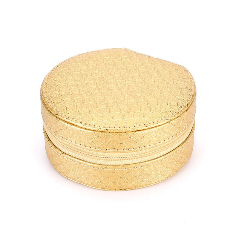 Jewelry Box Soft Leather Round Storage Organizer With Multiple Compartments For Gift Giving