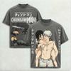 Anime Chainsaw Man Denji Reze Graphic T-shirt Vintage  Oversized T Shirt Men Clothing Cotton Clothing