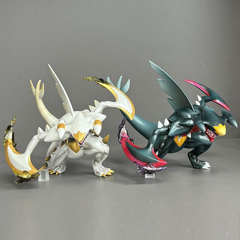 Bkm Pokemon Anime Doll Decorative Model Mega Garchomp Two Colors Gk Action Figures Pvc Statue Toy Gift For Children Boy Birthday Poseable Articulated