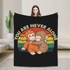 Monkey Punch Needs Hugs Too Cute Macaque Orangutang Flannel Blankets Adults  Warm Comfy Throw Blanket Winter Chair Bed Cover