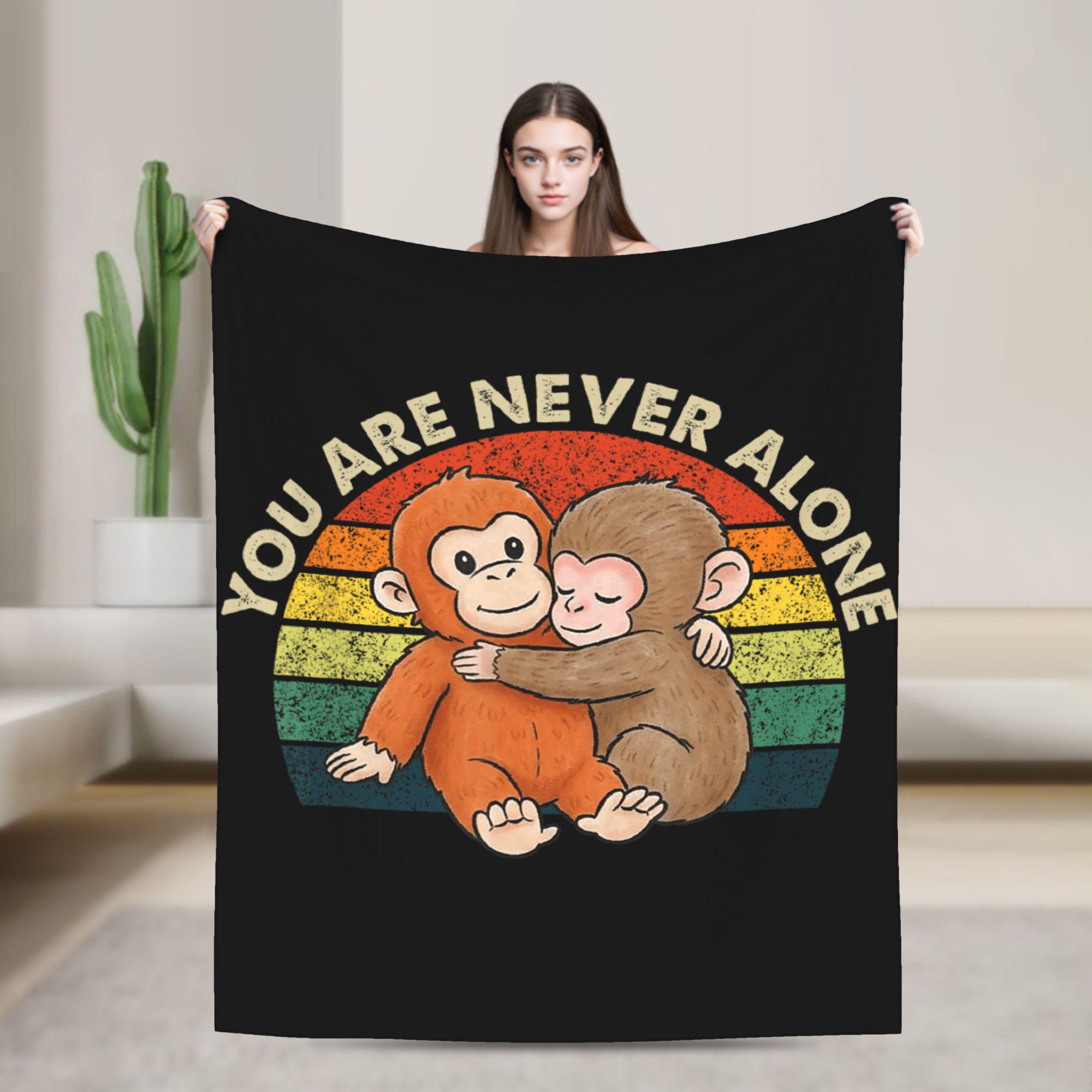 

Monkey Punch Vintage Retro Baby Plush Hug Cute Blankets Winter Warm Soft Bedding Throws For Boy Girl Outdoor Flannel Bed Cover 75x100cm (30x40inch)
