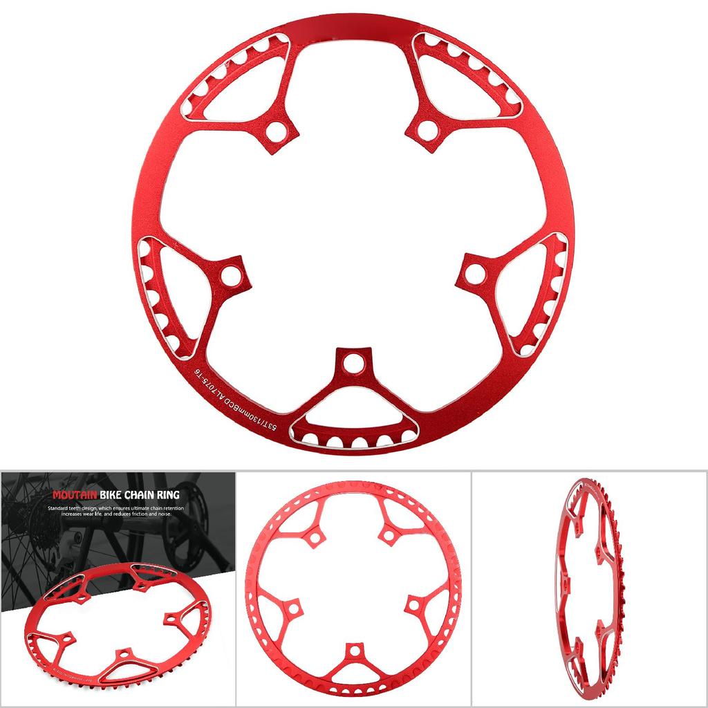 53T CNC Aluminum Alloy Mountain Bike Single Crank Chain Repair Parts (Black)