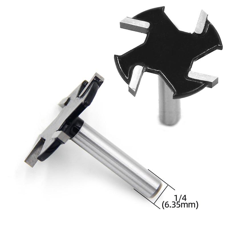 LAVIE 1Pz Gambo 8mm 3 Taglienti Frese per Slot a T Fresatrice Tagliente Dritto Manico da Taglio per Legno Lavorazione del Legno