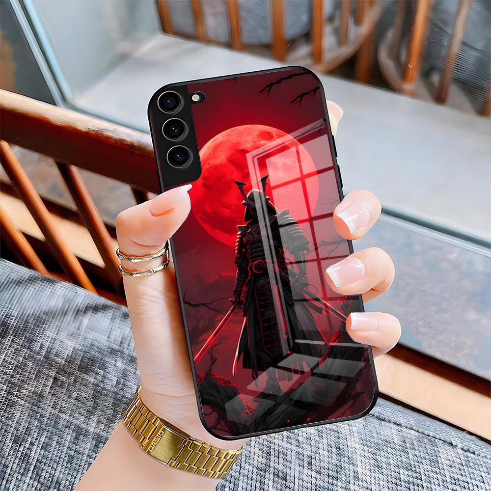 Samurai Mask Phone Case For Samsung A25 A13 A33 5G A54 A36 A35 A56 A52 A14 Shockproof Glass Cover