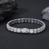 Hip Hop Jewelry 1mm Flip Buckle Rock Sugar Chain T Square Mixed Zircon Creative Versatile Trend Jewelry Accessories