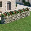 VidaXL Raised Bed with Gabion Flower Bed Plant Support Planter Flower Pot Garden Terrace Outdoor Iron 152049