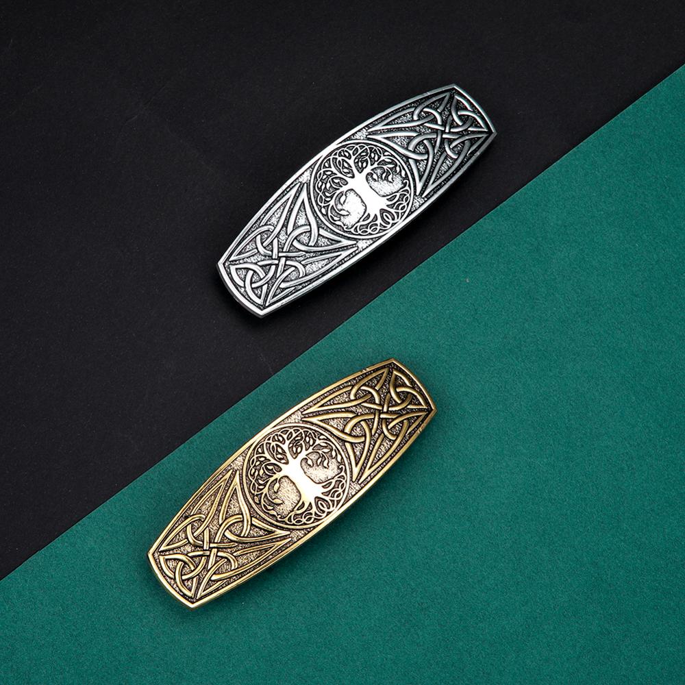 Viking Barrette for Women Tree of Life Hairpins Celtics Knot Hair Clip Vintage Hairwear Accessories