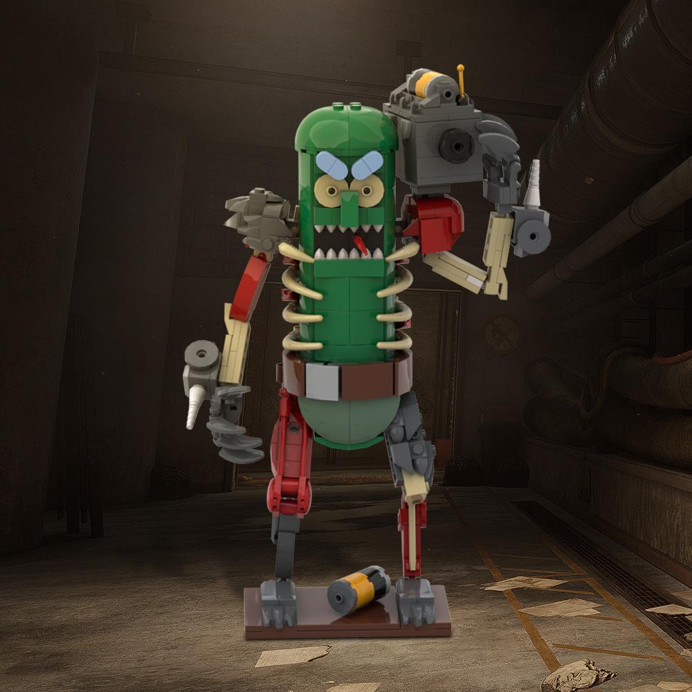 MOC Animation Mr. Pickles Doll Model Building Blocks Cucumber Warrior Action Figure Bricks Toy Halloween Gift