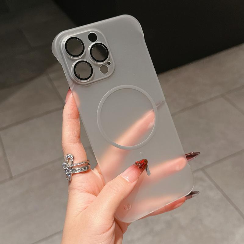 Husă Transparentă Mată Fără Ramă pentru Magsafe Pentru iPhone 16 Pro 15 Pro Max 14 13 12 11 Subțire PC Dur Rezistentă la Șocuri Încărcare Wireless Husă Magnetică pentru Telefon