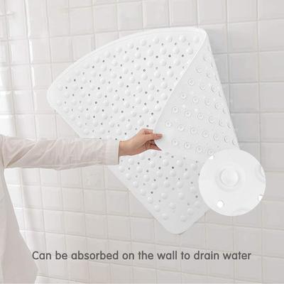 Non Slip Shower Mat Equipped with Suction Cups Sector Rubber Corner Anti Mold Bath Mat Safety Floor Pad Bathroom Mat Bath Rug