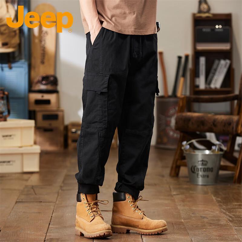 Jeep Men's Loose Straight Cargo Pants