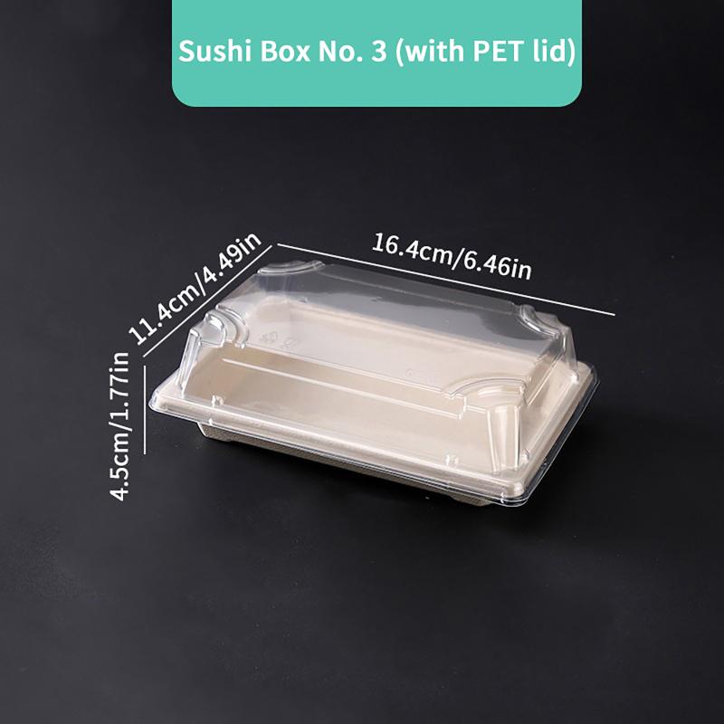 Disposable Sushi Box Home Takeaway Packaging Box Environmentally Friendly And Biodegradable Rectangular Sushi Plate Meal Box