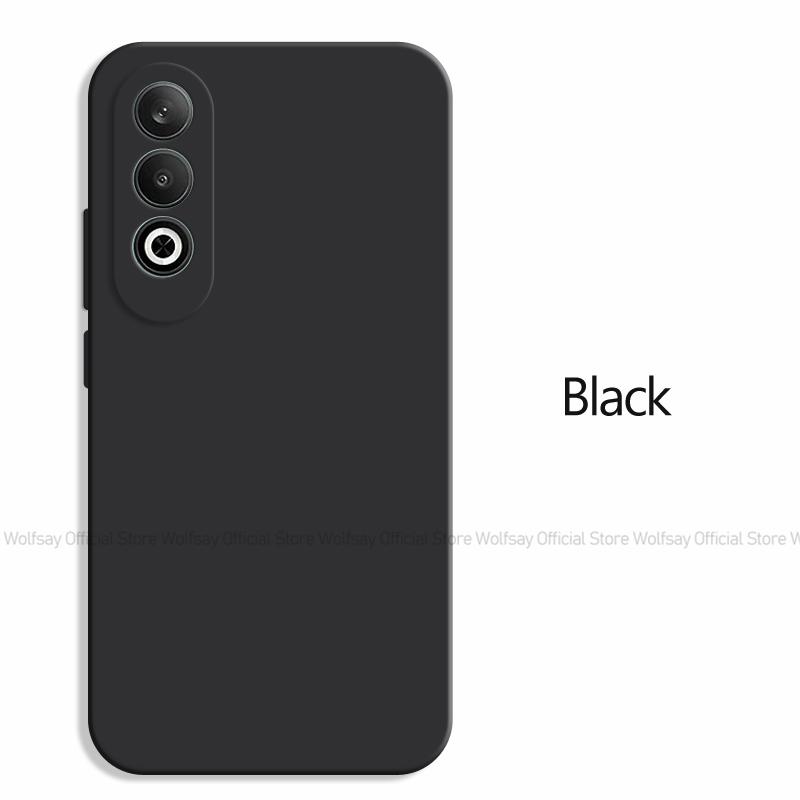 Чехол для OPPO K12 Чехол-бампер OPPO K12 5G Ударопрочный Жидкий силикон Роскошный ТПУ Защитный Черный чехол для телефона Для OPPO K12 OPPO K12 чёрный
