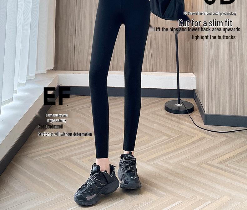 High Waist Tummy-Control Yoga & Cycling Pants - Elastic, Close-Fitting, Shark Design.