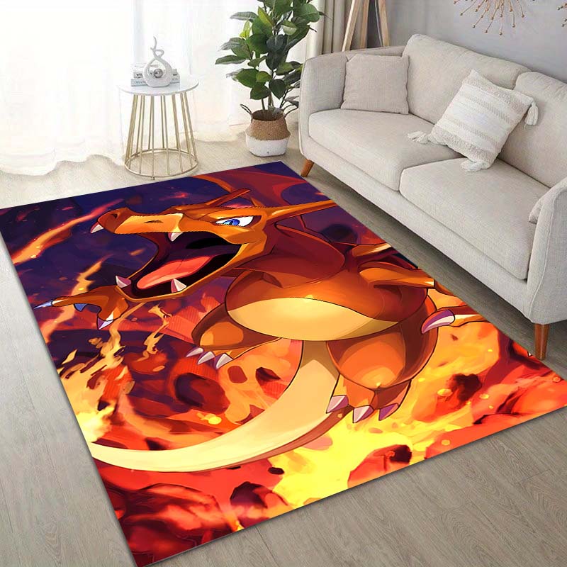 1PC Pokémon Charizard Dracaufeu Pikachu Printing Carpet for Living Room Bedroom Kid's Room Home Decor Area Rug Non-slip Mat
