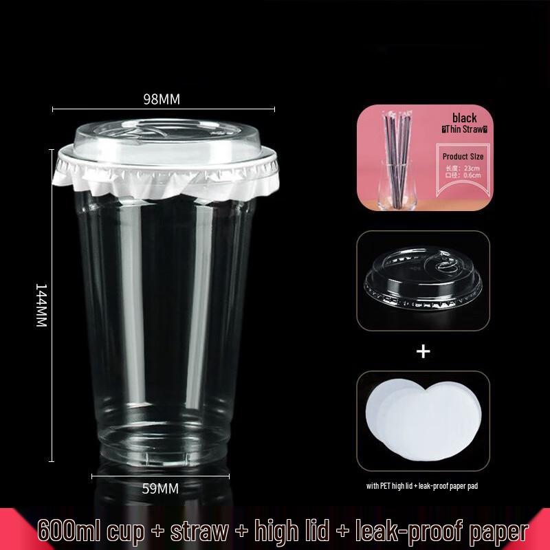 Zebian Disposable PET Bubble Tea Cups