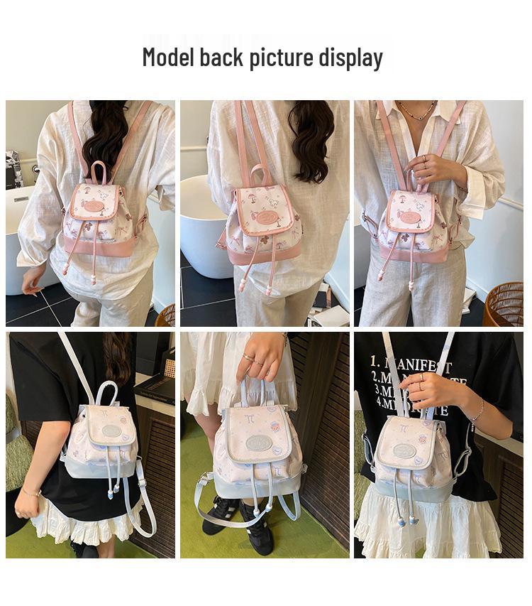 2025 Chic Color Block Women's Small Backpack – High-End Stylish Shoulder Bag