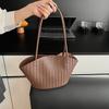 New woven bag single shoulder bucket bag women's high-end sense exquisite hand carry small bag versatile commuter underarm tote bag