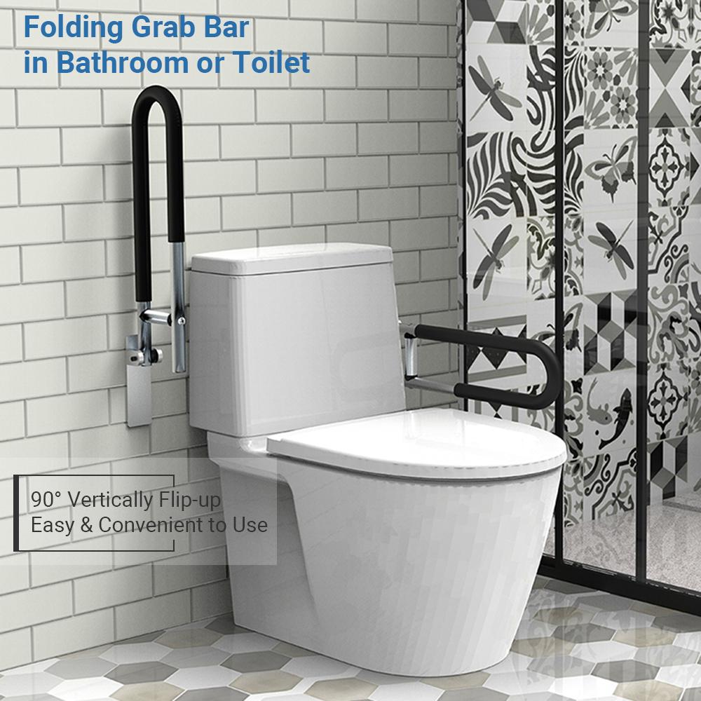 Aluminum Alloy Handrail for Toilet Anti-Fall Celsius Anti-Slip Bathroom Handrail -Up Handrail Screw-In Grab Bar Handle Home Health C