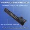 JDMSPEED Black Front Bumper License Plate Mount Bracket Relocator Holder Bar