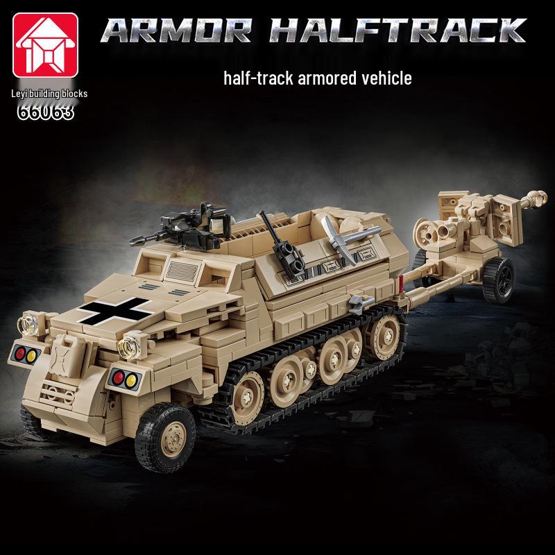 Leyi 66050-72 Leopard 2A7 Main Battle Tank Model - Advanced Military Building Blocks Toy for Boys.