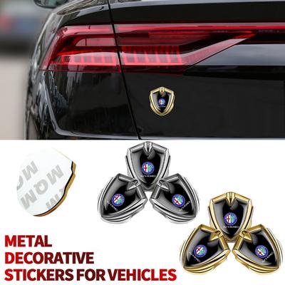 1PCS New 3D Metal Car Side Fender Sticker Shield Emblem Badge Logo For Sportiva 159 156 Stelvio 147 Auto Accessories