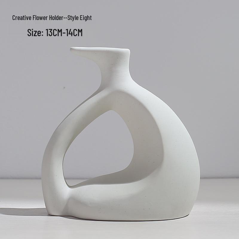 Nordic Style Ceramic Vase for Dried Flowers - Minimalist Creative Hydroponic Flower Container for Living Room Decor