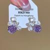 Silver needle light luxury zircon pearl flower stud earrings fresh and sweet temperament earrings niche high-end versatile earrings