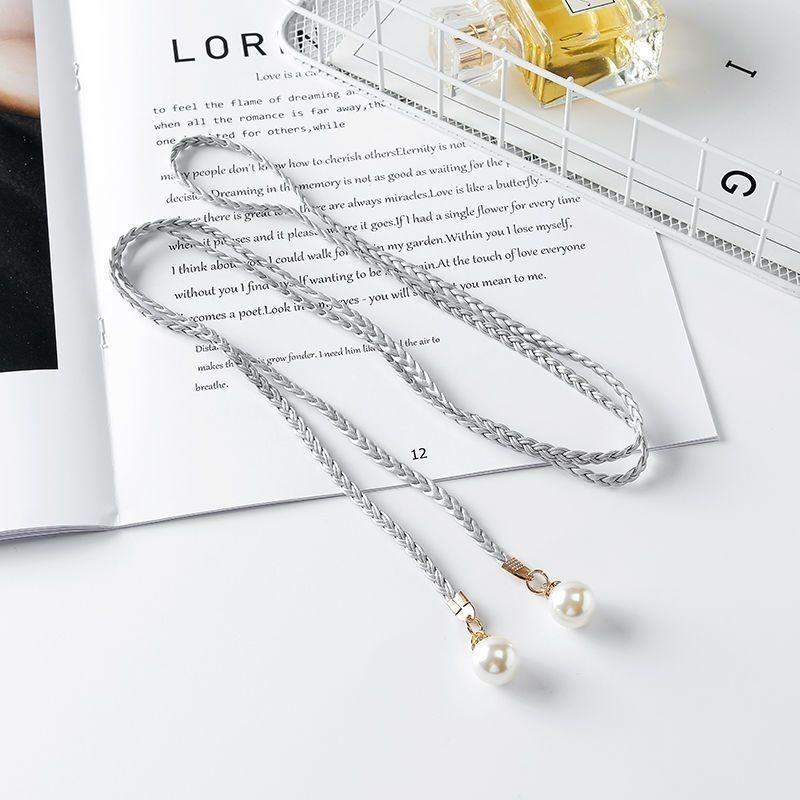 

Плетеный женский современный пояс для талии, шикарный декоративный дизайн, регулируемый, для платьев и многого другого серебряный