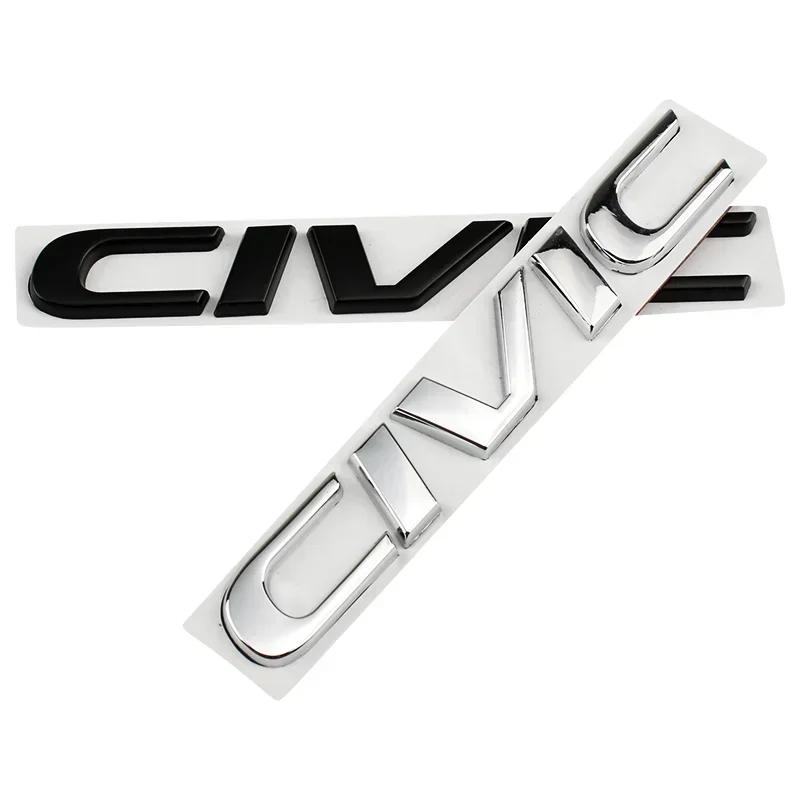Metal 3D Car Stickers Side Fender Badge Rear Trunk Emblem Decal Styling for Honda CIVIC Logo 10th 11th 8th 2025 2023 Accessories