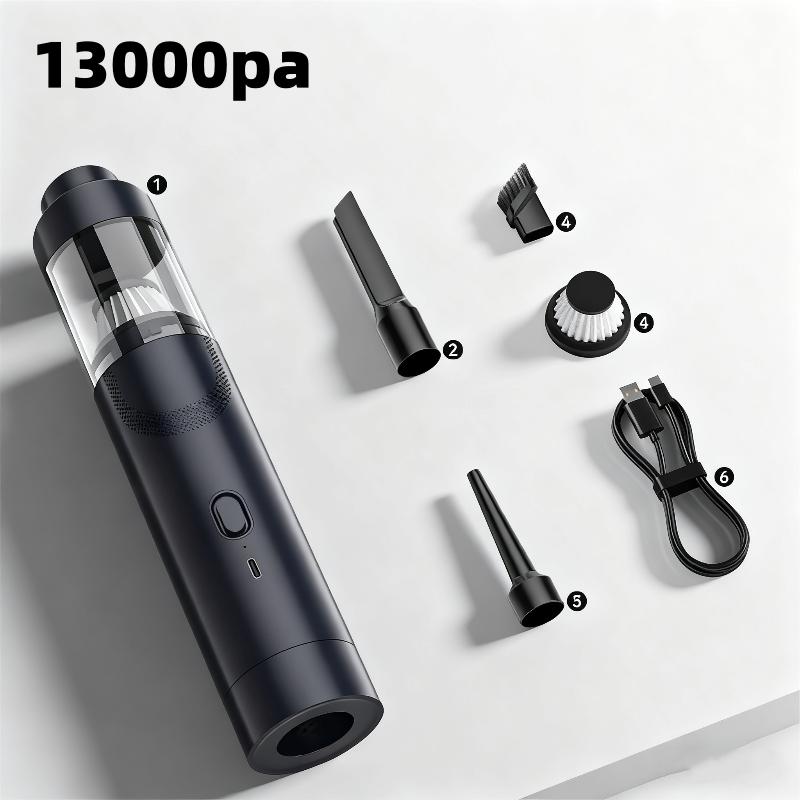 13000pa Mini Portable Vacuum Cleaner Cordless Handheld Vacuum with 3 Suction Heads Easy To Clean for Desktop Keyboard Car Tools