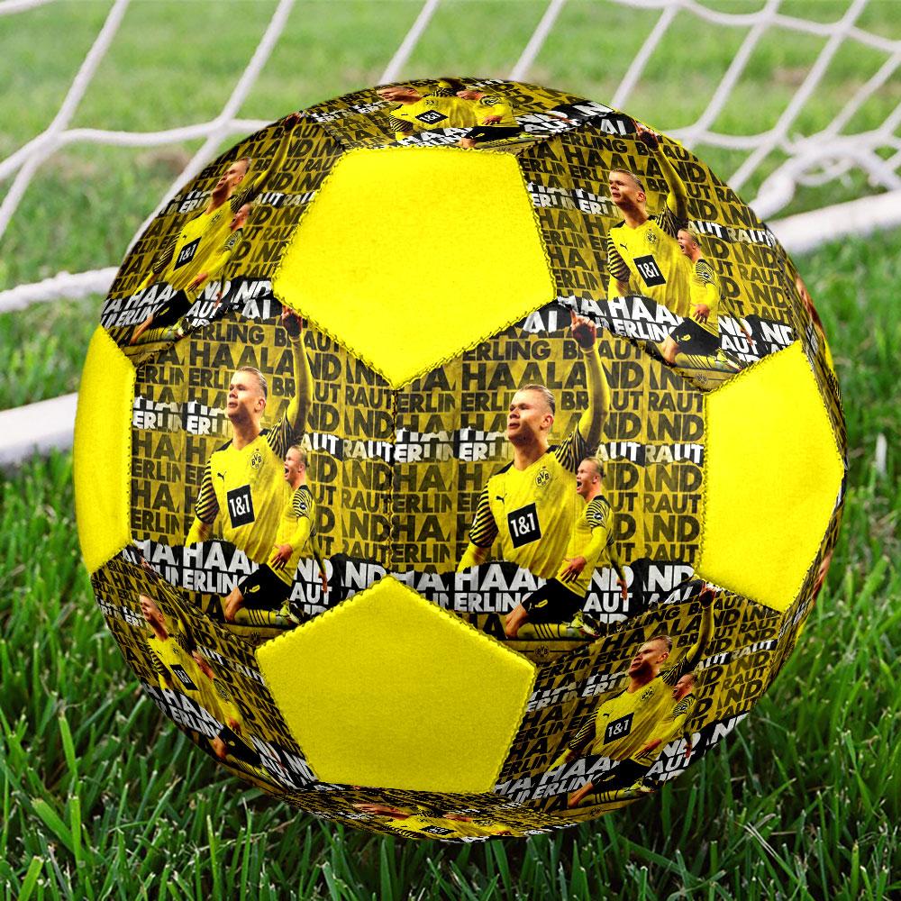 1PC Haaland Talent Size 5 Soccer Ball PrahaIndoor Soccer Ball Colorful All Ages Machine Stitched PVC Competition Ready Durable High-Bounce