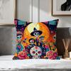 retro Sugar Skull Mexico Da de Muertos soft pillowcase Sofa Living Room Home Decor Protective Covers party hogar pillow cover
