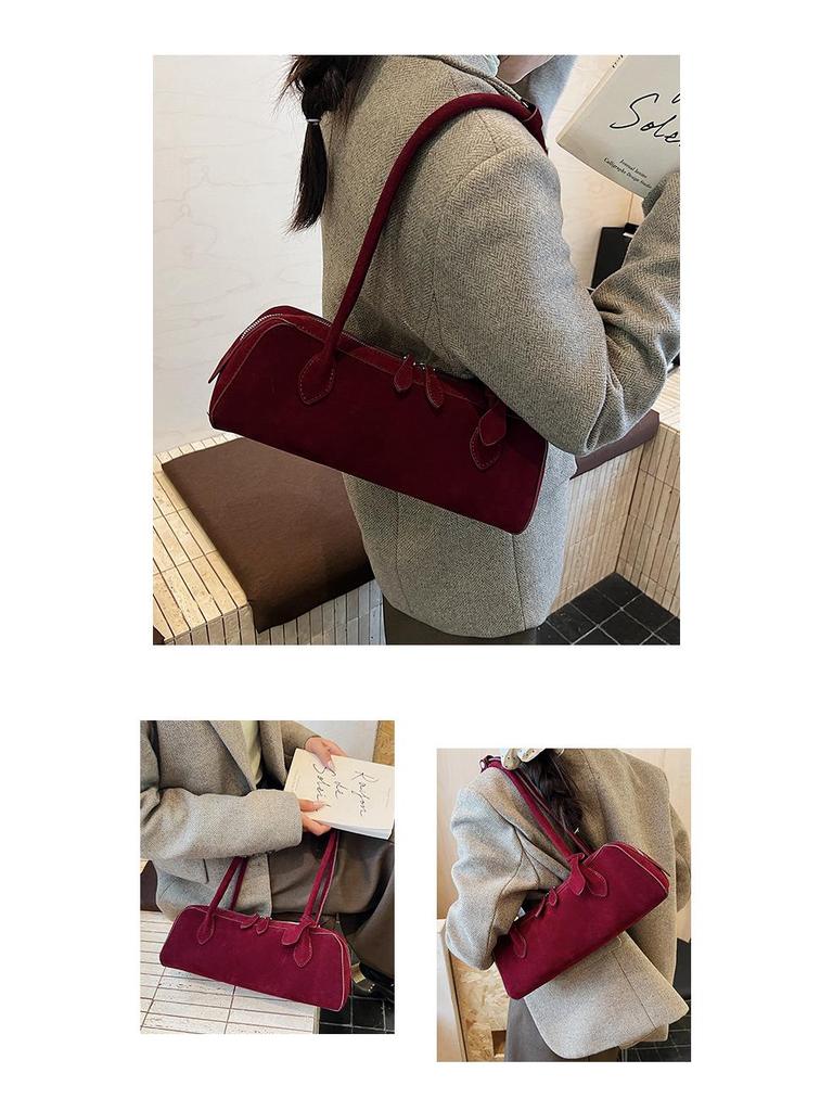 Vielseitige Wildleder-Schultertasche mit großer Kapazität und modischem Design