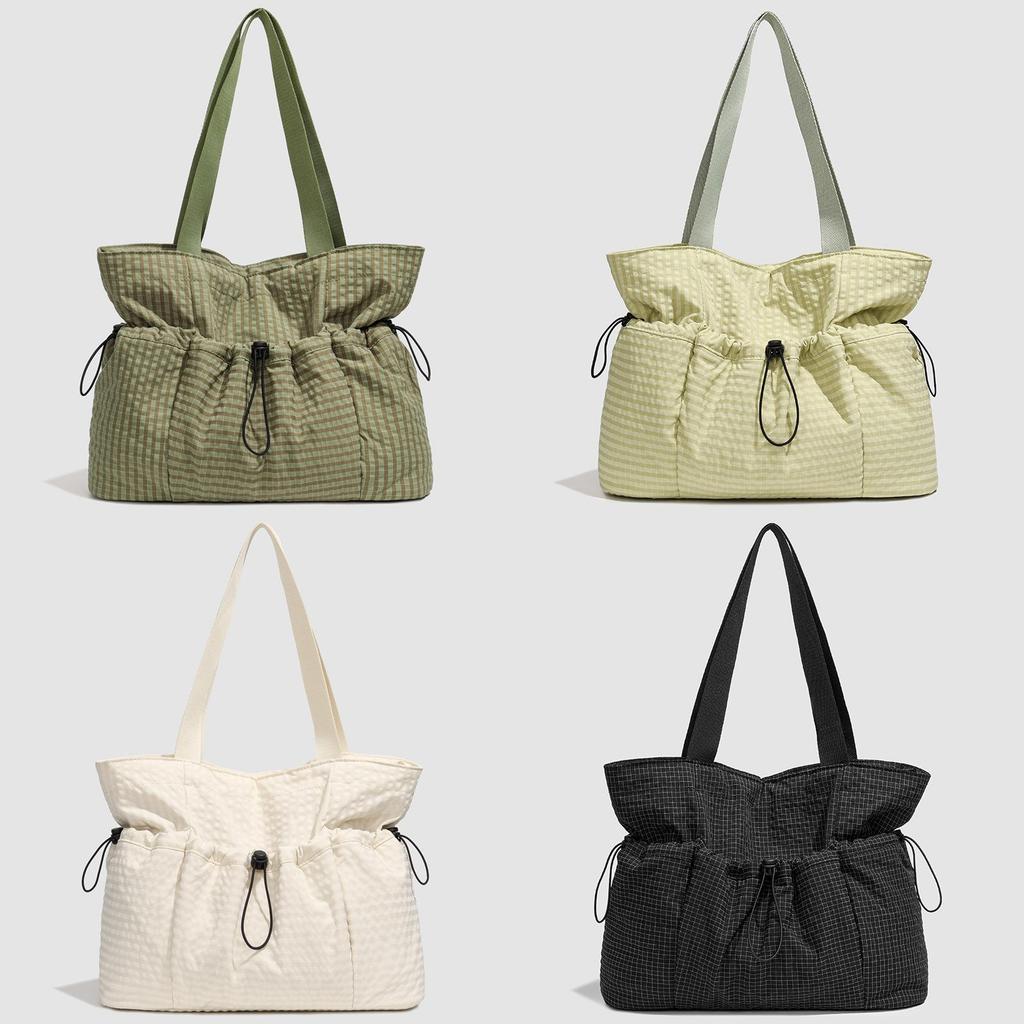 Fashion Plaid Tote Bag With Nylon Material For Casual Daily Use Womens Street Style