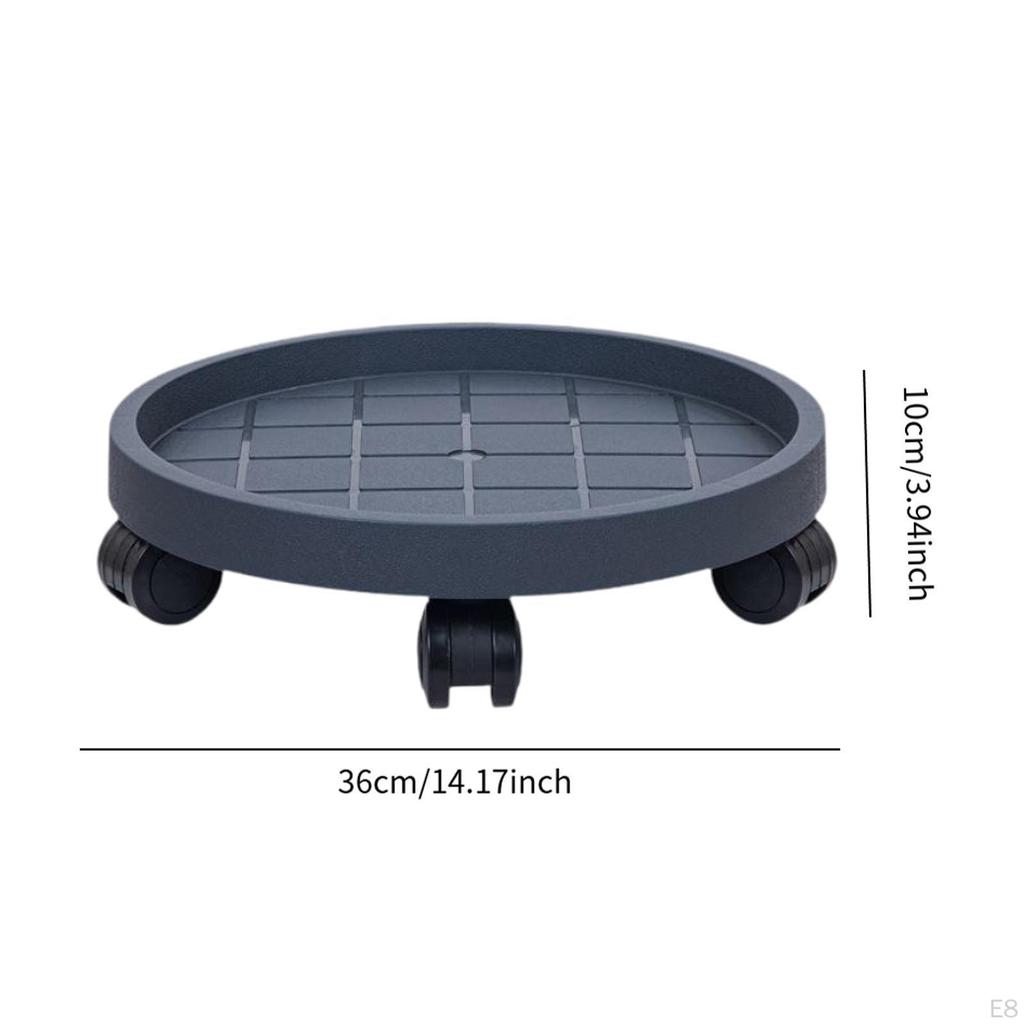 Movable Plantpot Tray Rolling Planter Stand with Wheels Pp Material Breathable Base Sturdy Structure