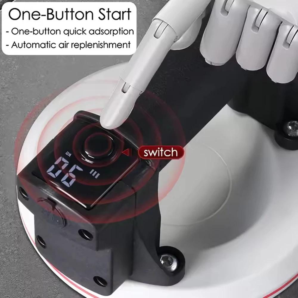 Smart Display Electric Vacuum Suction Cup 200KG Heavy-Duty Glass Tile Lifter with 2000mAh Battery and Box Storage